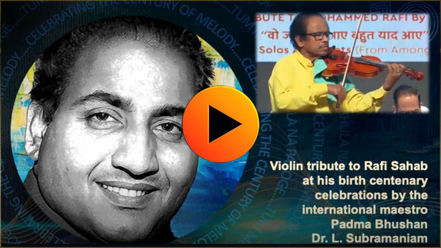 Tribute by Violinist Padma Bhushan Dr L Subramaniam - Ek Haseen Shaam Ko